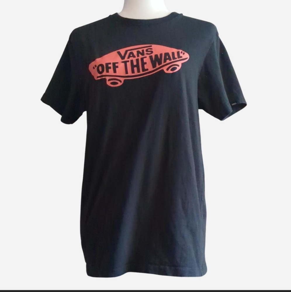 Vans "Off The Wall" Classic Graphic Tee Black & Coral Pink - Unisex Size S